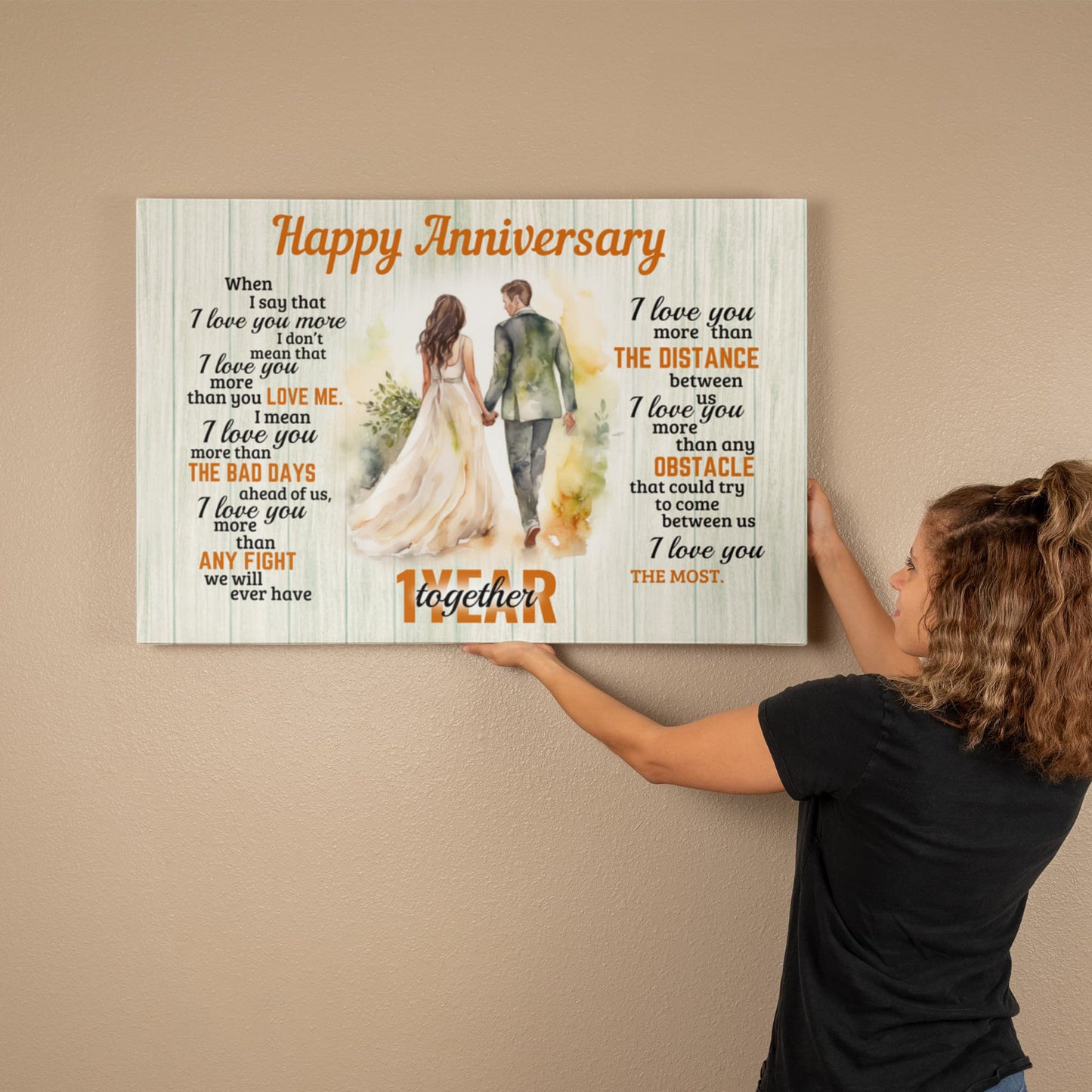 Happy Anniversary Forever Love Gallery Wrapped Canvas Multiple Variant Landscape 2.0