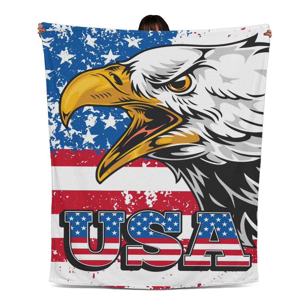 USA Independence Day 4th of July Jersey Fleece Blanket 50" x 60"