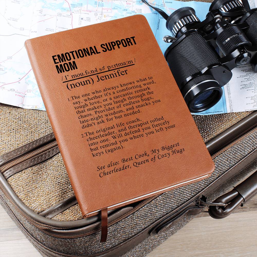 Emotional Support Mom, Vegan Leather Graphic Journal