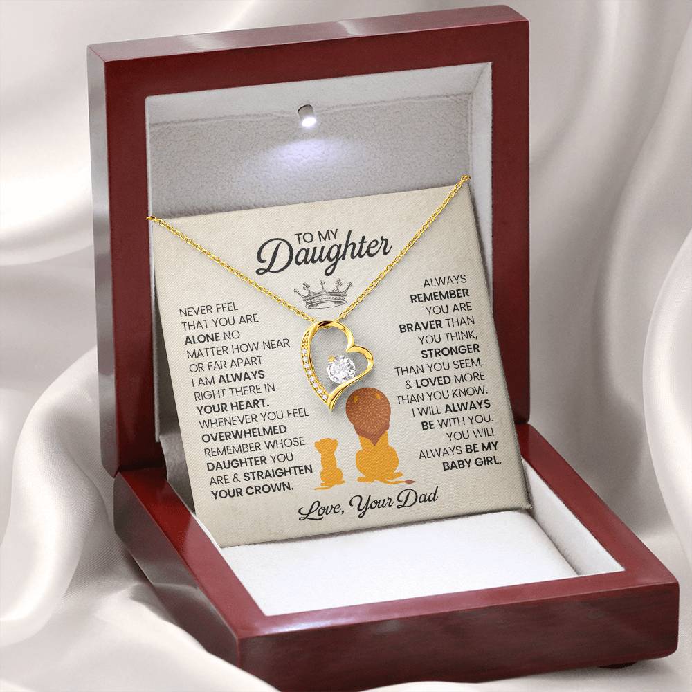 To My Daughter – Forever Love Necklace from Dad, Meaningful Father Daughter Gift, Inspirational Jewelry for Daughter’s Birthday or Graduation