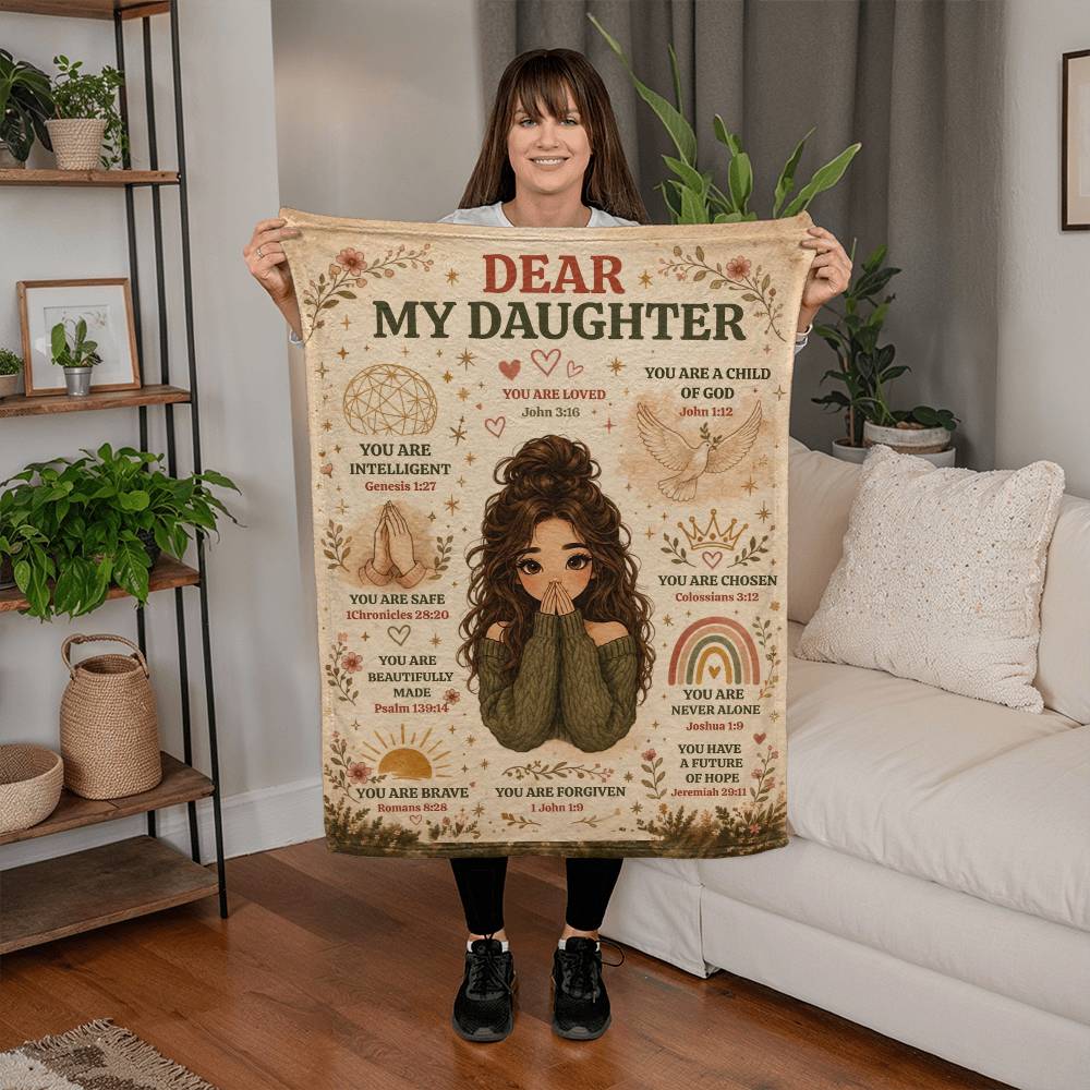 To My Daughter Inspirational Blanket | You Are Loved Personalized Daughter Gift | Cozy Fleece Throw for Daughter | Encouragement Blanket