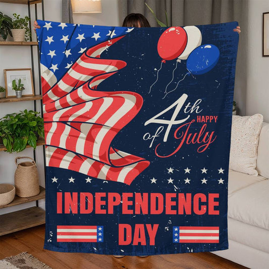 4th of July Independence Day Jersey Fleece Blanket 50" x 60"