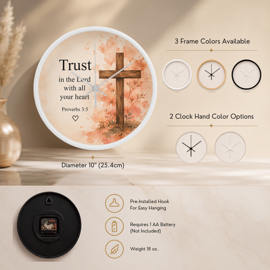 Inspirational faith wall clock