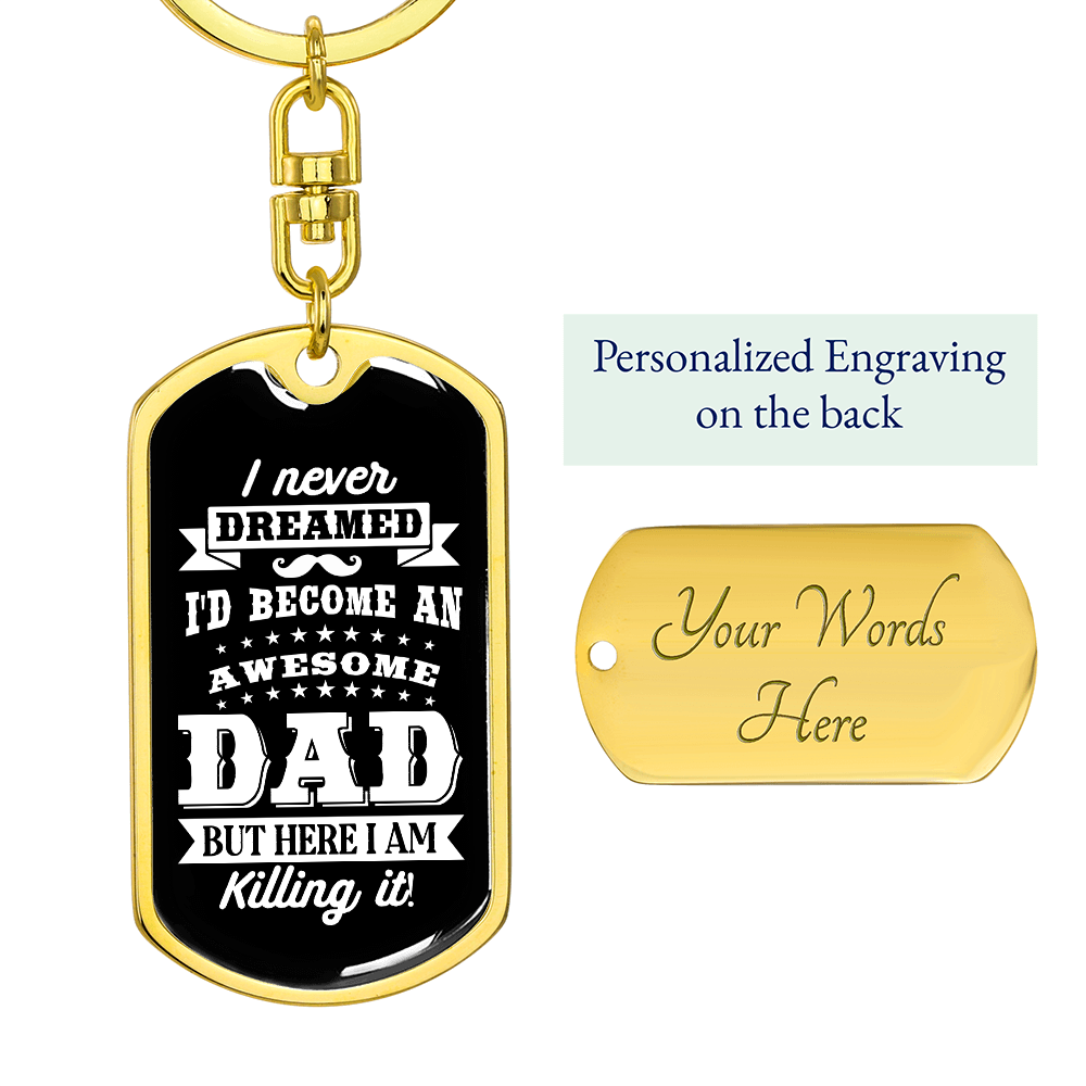 Dear Dad Emotional Keychain – Heartfelt Gift From Son Or Daughter