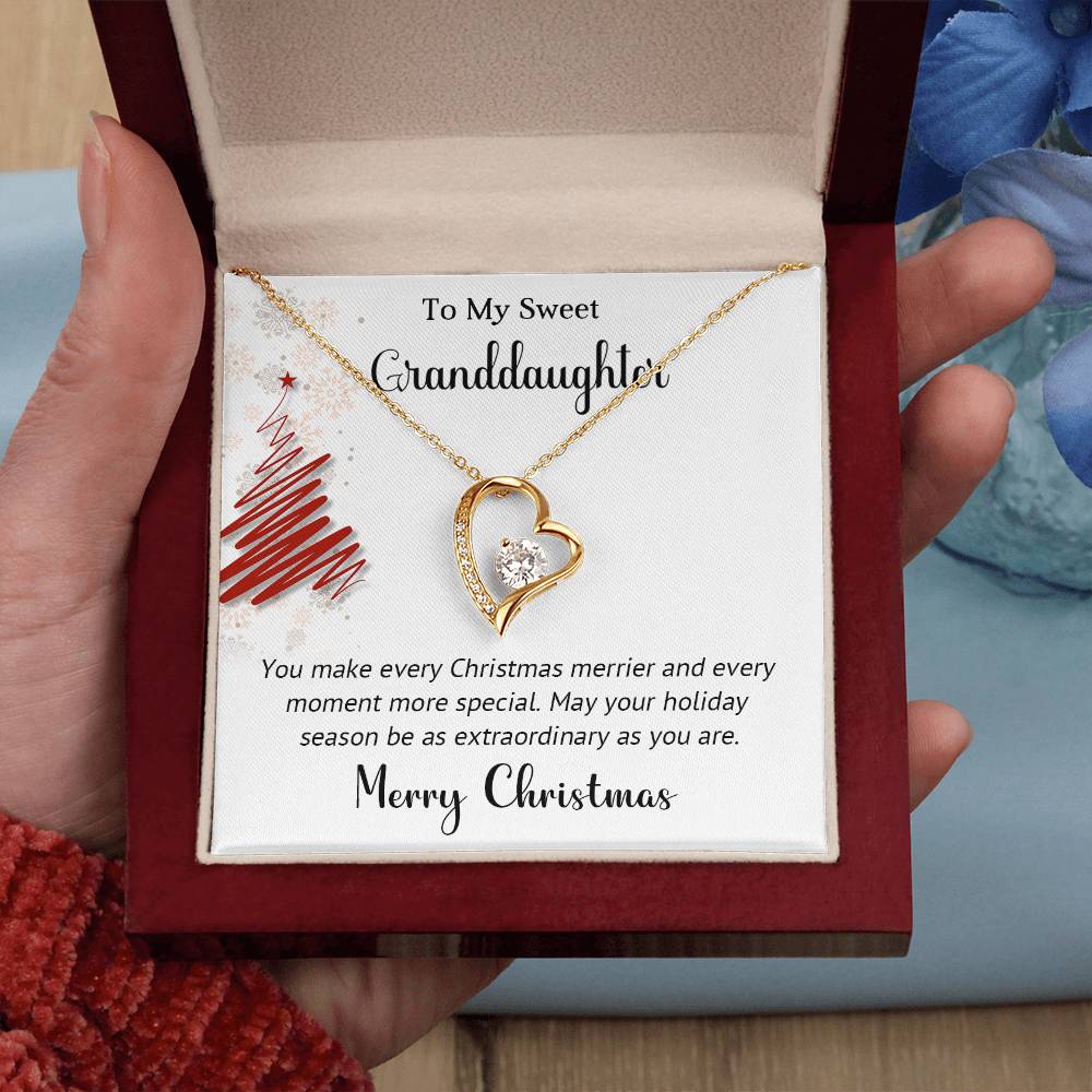 To My Sweet Granddaughter - Extraordinary - Christmas Gift - Forever Love Necklace