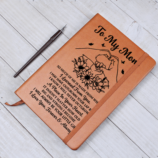 Personalized Mom Journal – Custom Leather Notebook Gift from Daughter