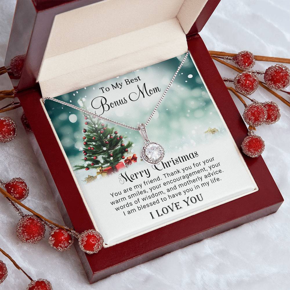 To My Best Bonus Mom - Christmas Gift - Eternal Hope Necklace