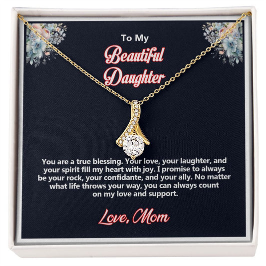 To My Beautiful Daughter, Alluring Beauty Necklace - YERTIZZ.COM