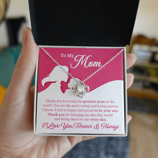 To My Mom Necklace – I Love You Forever Gift from Son