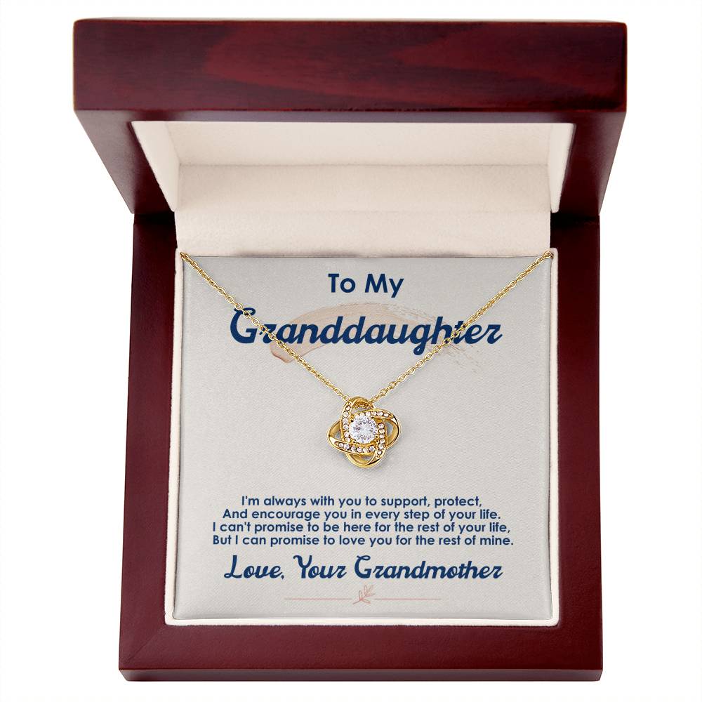To My Granddaughter, I Love You For The Rest Of My Life -Love Knot Necklace - YERTIZZ.COM