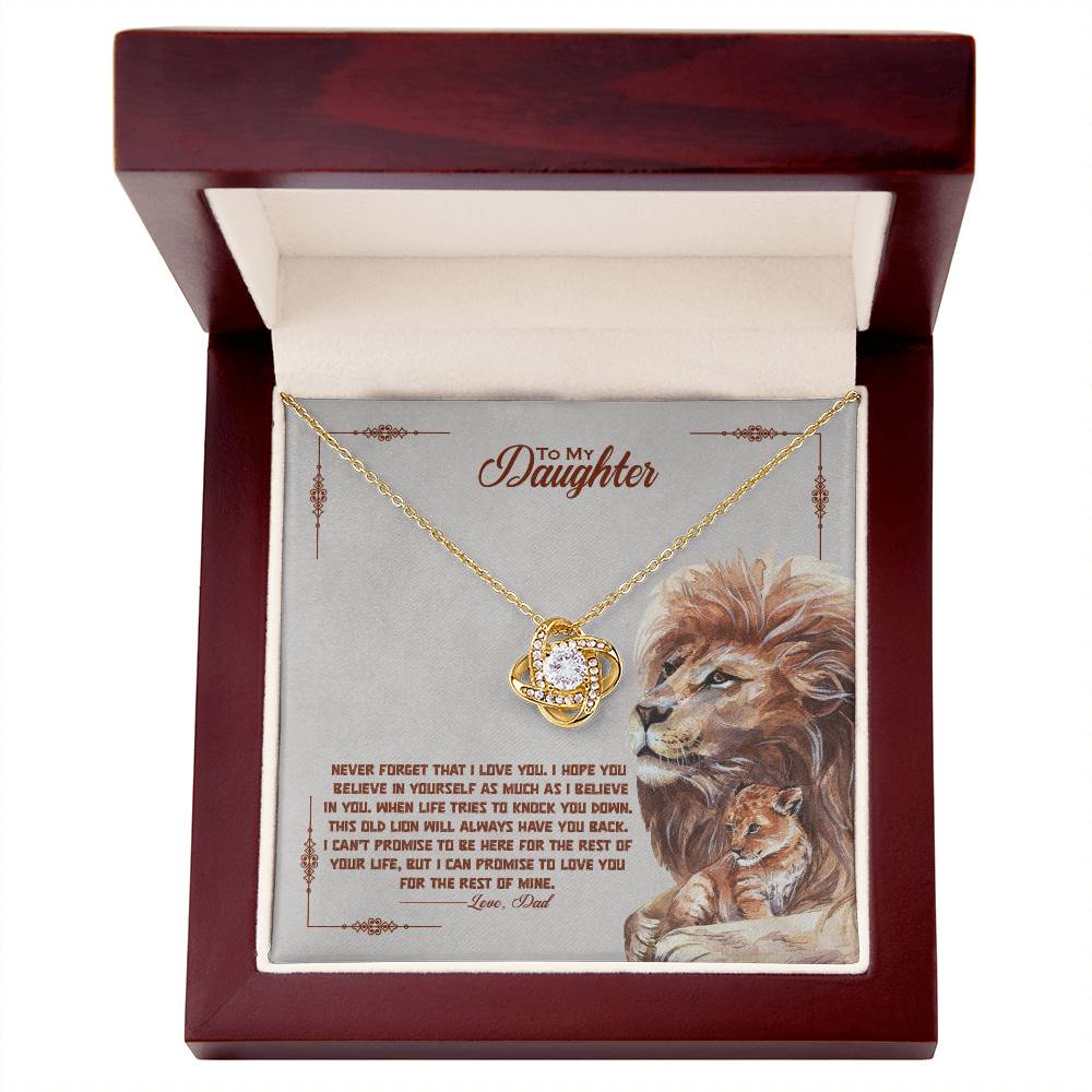 To My Beautiful Daughter, I Promise To Love You For The Rest Of My Life -Love Knot Necklace - YERTIZZ.COM
