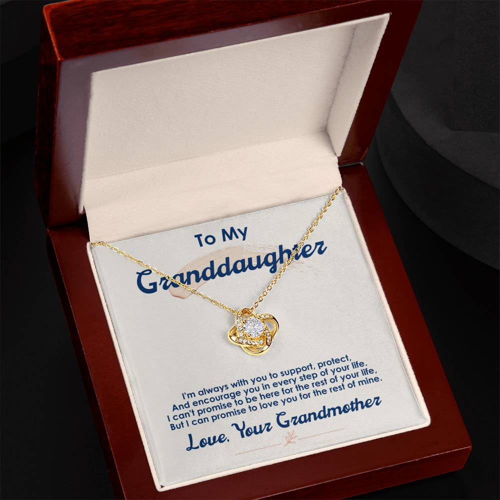 To My Granddaughter, I Love You For The Rest Of My Life -Love Knot Necklace - YERTIZZ.COM