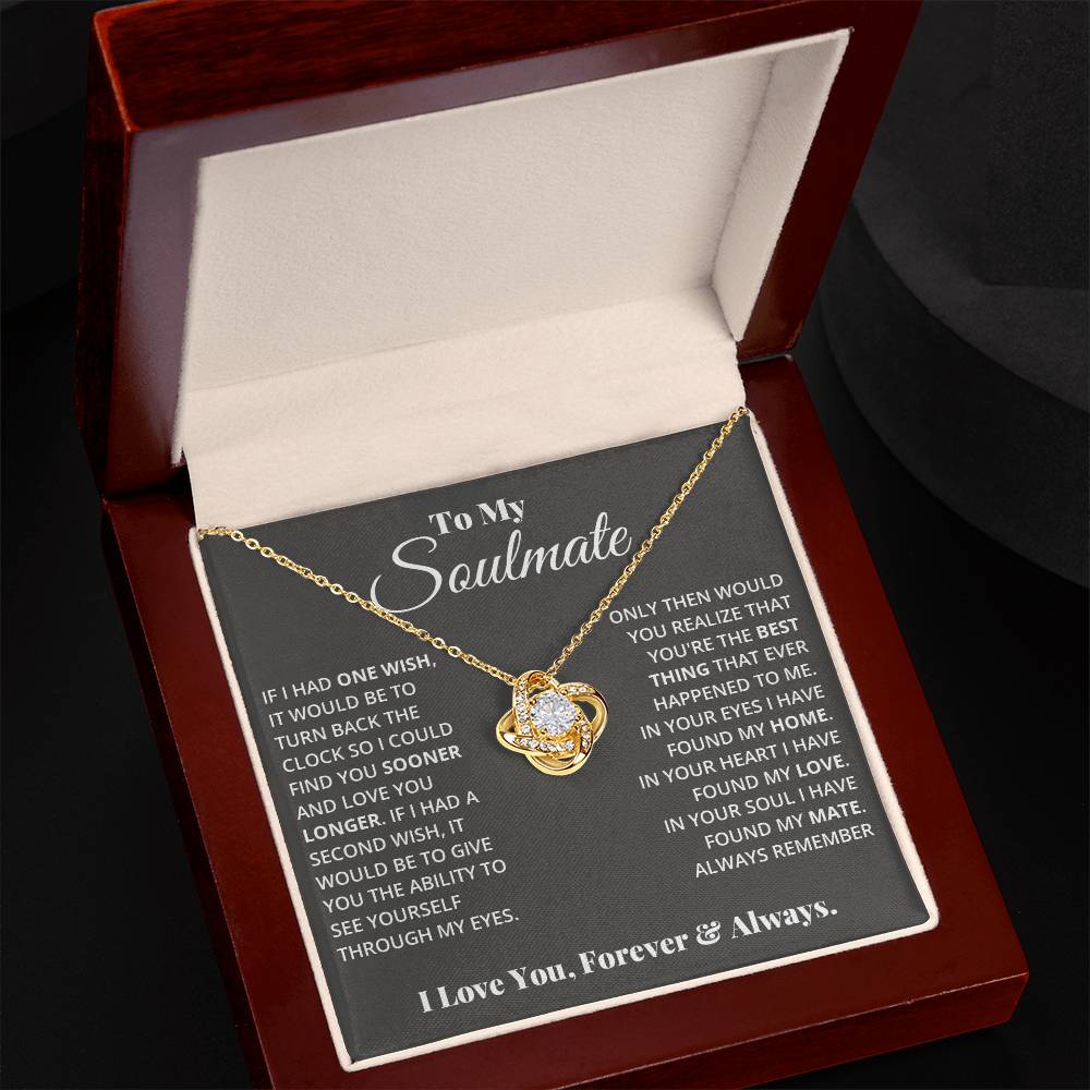 To My Soulmate, In Your Heart I Found My Love -Love Knot Necklace - YERTIZZ.COM