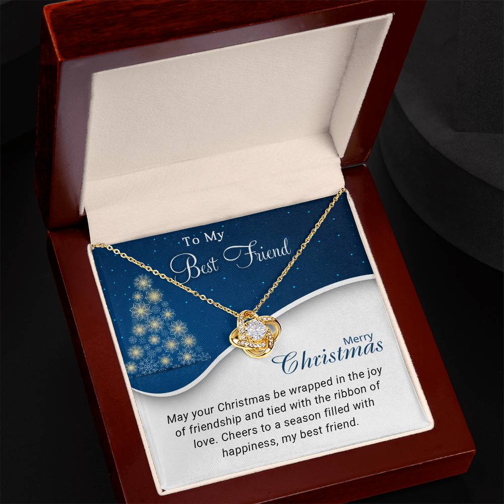 To My Best Friend - Cheers - Christmas Gift - Love Knot Necklace
