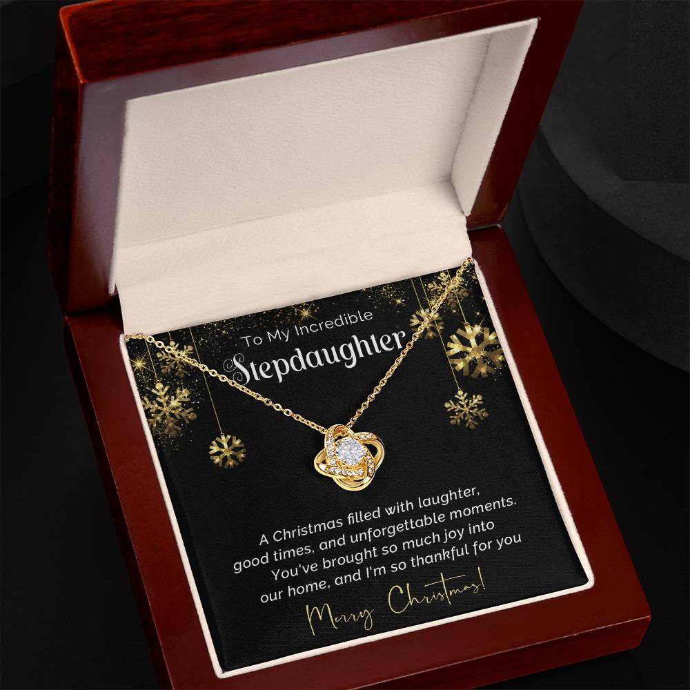 To My Incredible Stepdaughter - Thankful - Christmas gift - Love Knot Necklace
