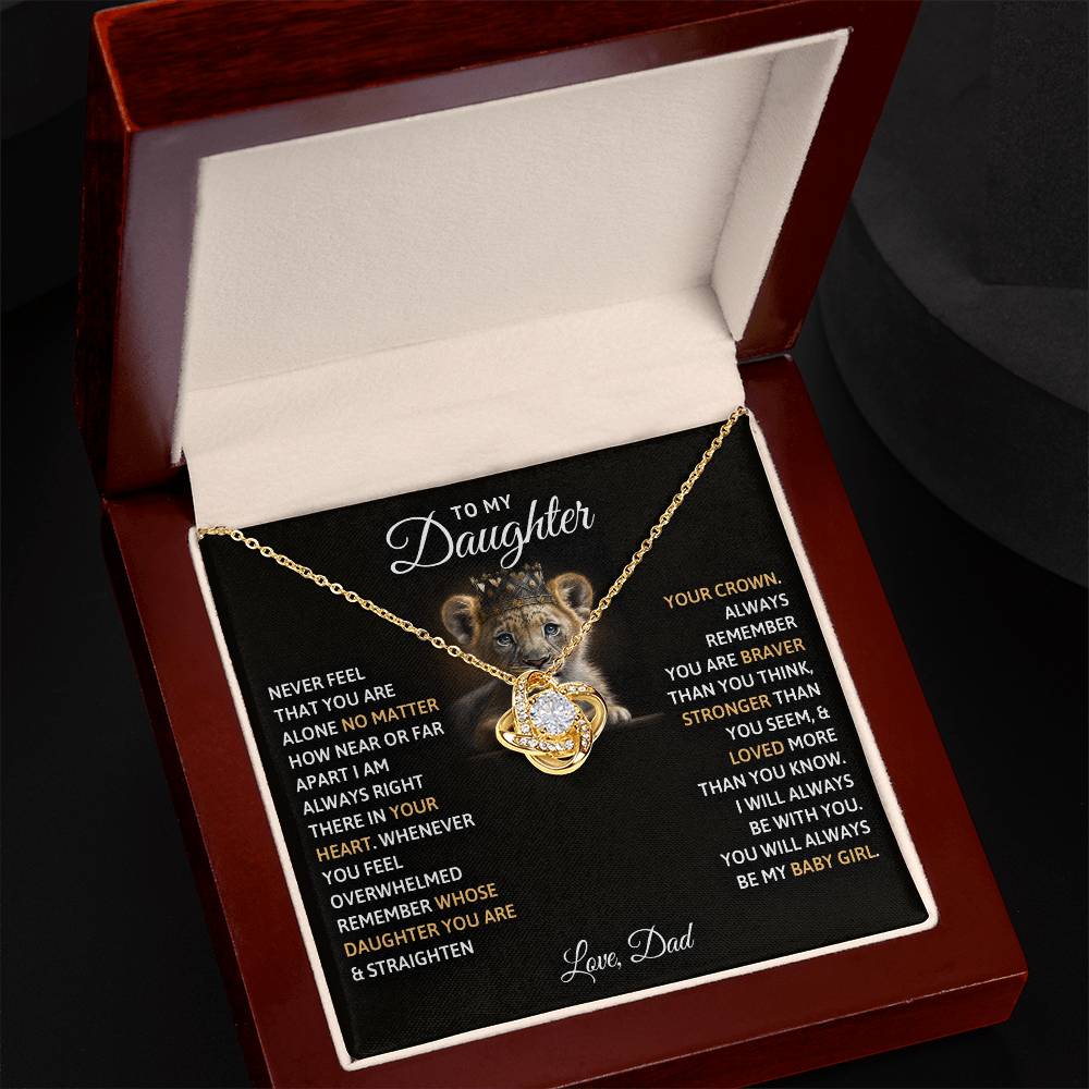 To My Daughter, You Will Always Be My Baby Girls -Love Knot Necklace - YERTIZZ.COM