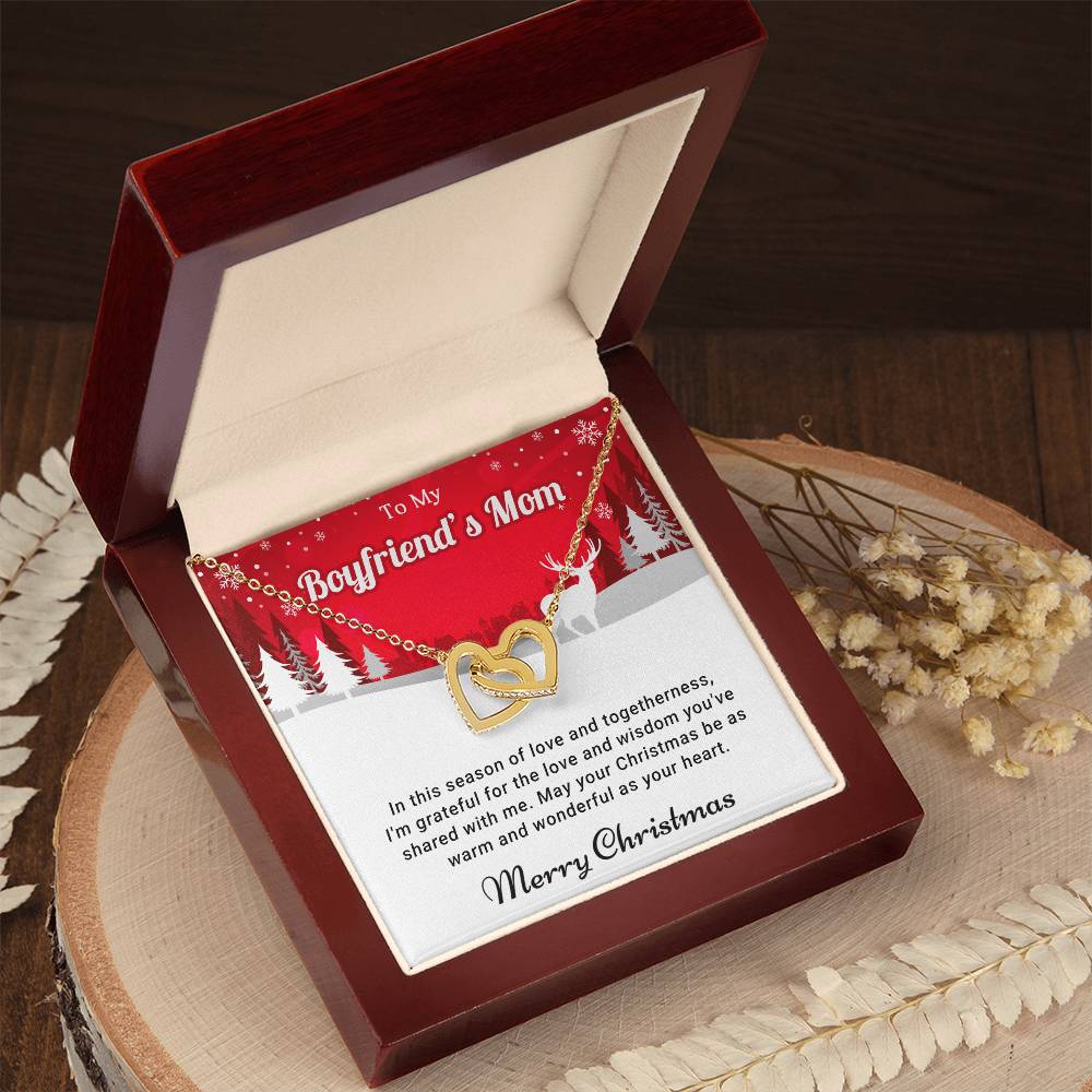 To My Boyfriend's Mom - Togetherness - Christmas Gift - Interlocking Hearts Necklace