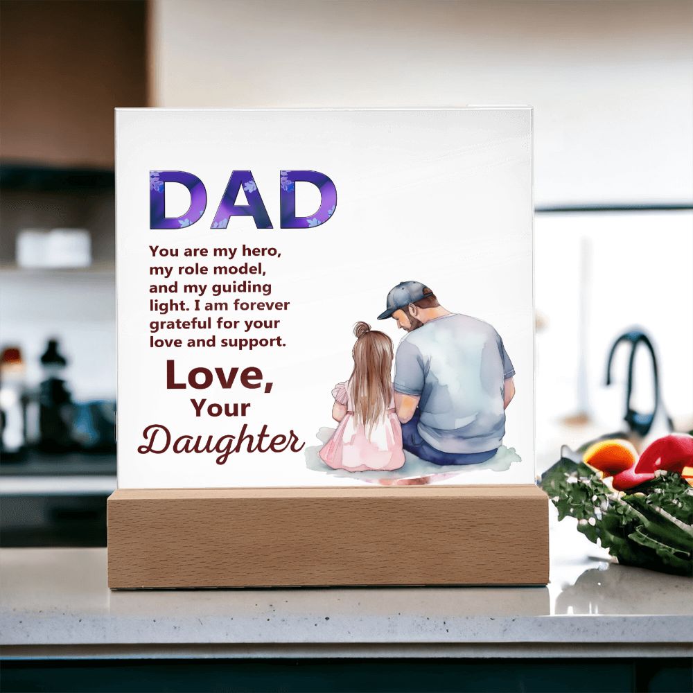 To My Dad, You Are My Hero, Love, Square Acrylic Plaque - YERTIZZ.COM