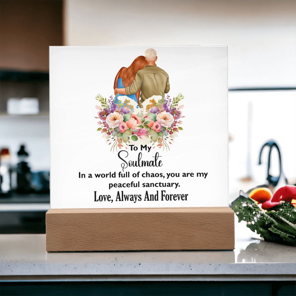 To My Soulmate, Love Always and Forever, Square Acrylic Plaque - YERTIZZ.COM