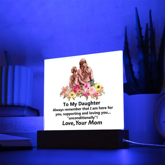 To My Daughter, Square Acrylic Plaque - YERTIZZ.COM