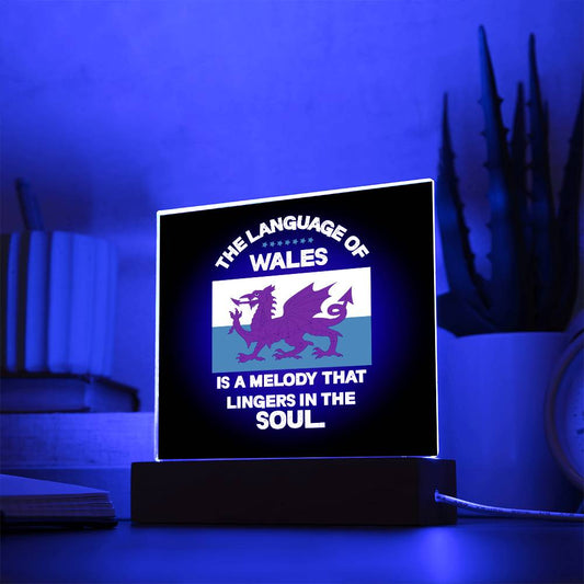 Square Acrylic Plaque, Language Of Wales, Melody Lingering In The Soul - YERTIZZ.COM