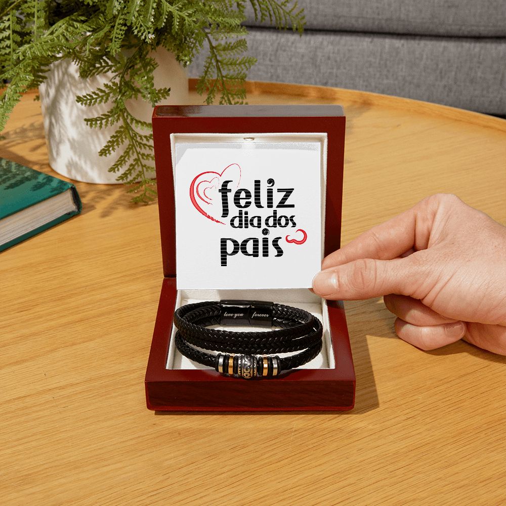 Vegan Leather Bracelet, Love You Forever Dad, Engraved - YERTIZZ.COM