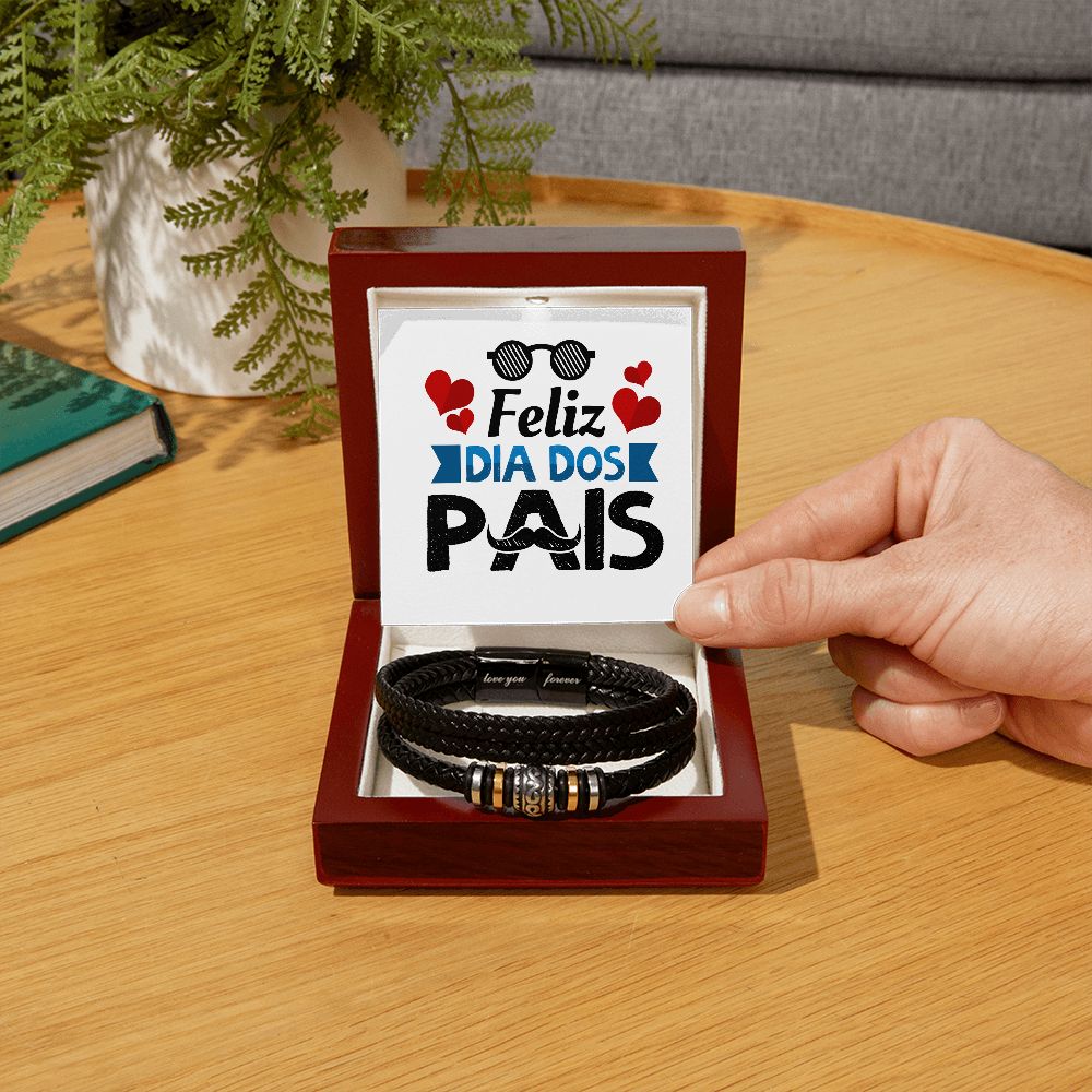 Vegan Leather Bracelet, Love You Forever Dad, Engraved - YERTIZZ.COM