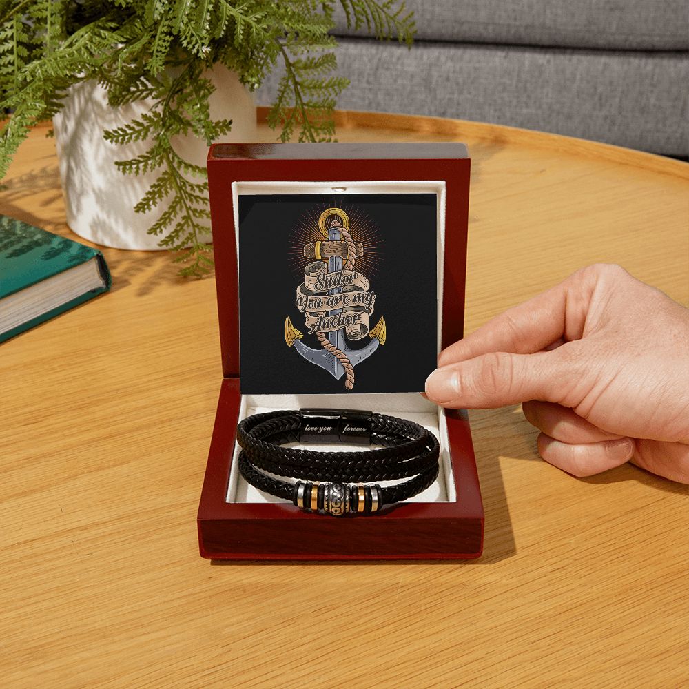 Men's, Father, Vegan Leather Bracelet, Love You Forever Dad, Engraved - YERTIZZ.COM