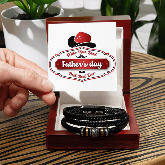 Vegan Leather Bracelet, Love You Forever Dad, Engraved - YERTIZZ.COM