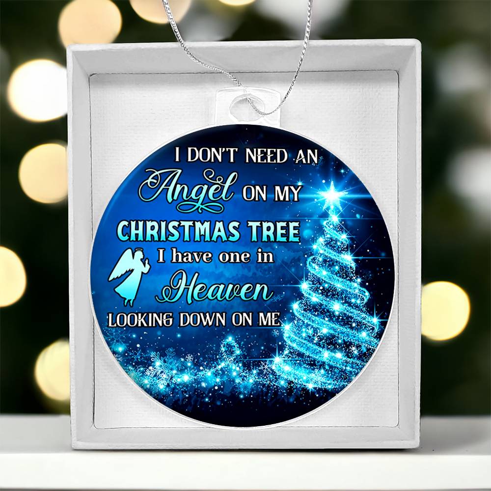 Acrylic Christmas in Heaven Ornament, Personalized Memorial Ornament