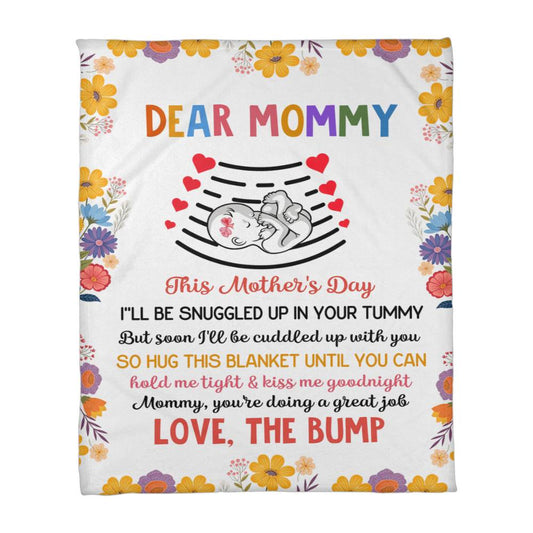Dear Mommy Fleece Blanket – Cozy Mother's Day Gift from Baby Bump