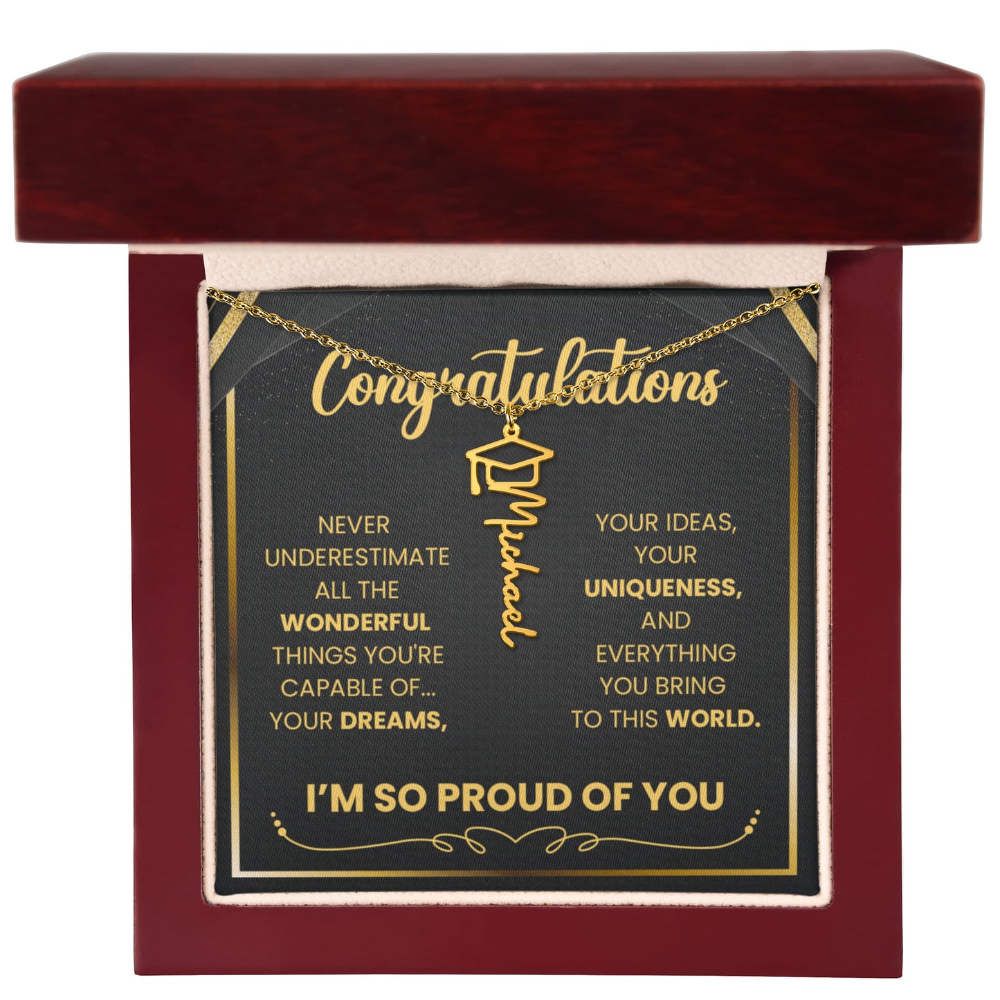 Graduation Necklace Gift – Congratulations Jewelry for Daughter | Inspirational Gift Class of 2026