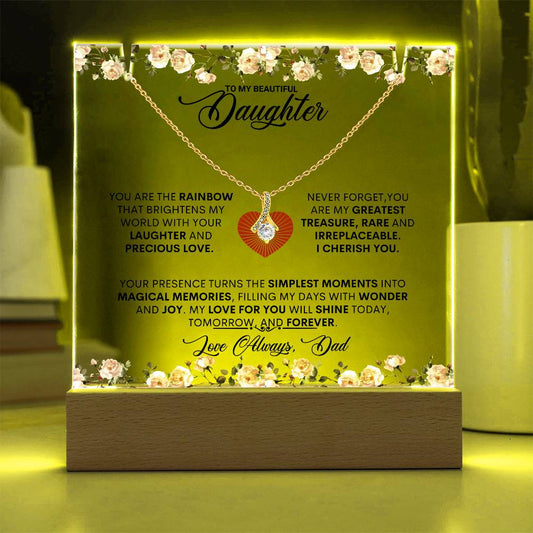 Keepsake Acrylic Plaque - Alluring Beauty Necklace, Gift to Daughter, Love Dad-16