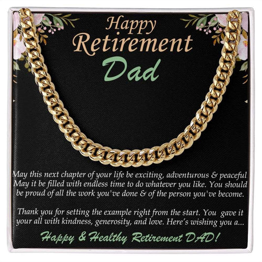 Cuban Linked Chain, Jewelry, Gift. Retirement, Dad