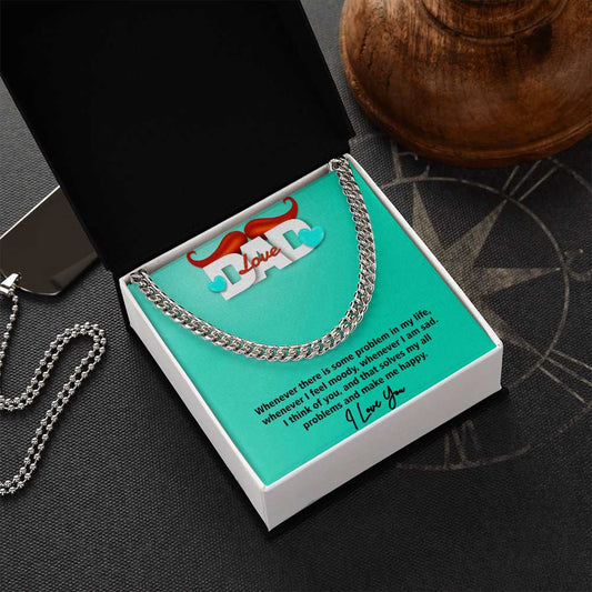 Cuban Linked Chain, Jewelry, Love Dad, Dad,