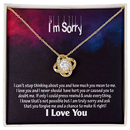 Am Sorry-I Love You, Love Knot Necklace, Jewelry Gift