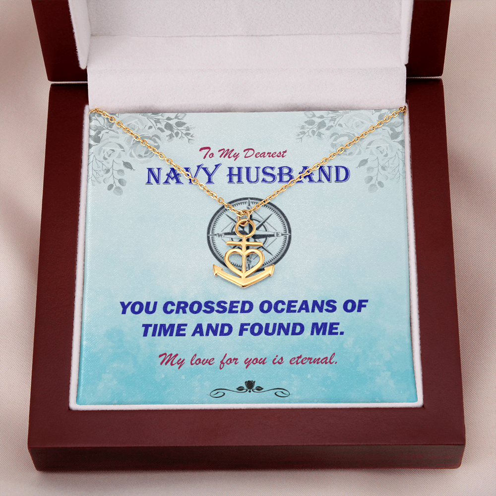 To my Husband, Gift, Friendship Anchor Necklace, Jewelry, Anchor, artisan crafted, Pendant, 16"-22" adjustable cable chain