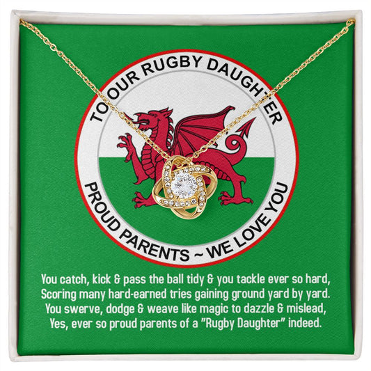 To Our Rugby Daughter, Love Knot Necklace - YERTIZZ.COM