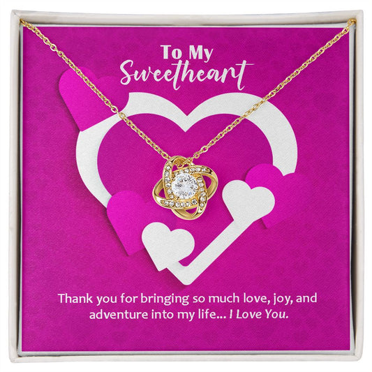 Love Knot Necklace, Valentines, Jewelry Gift, To My Sweetheart - YERTIZZ.COM