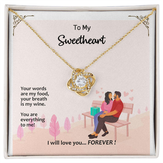 Love Knot Necklace, Valentines, Jewelry Gift, My Sweetheart - YERTIZZ.COM