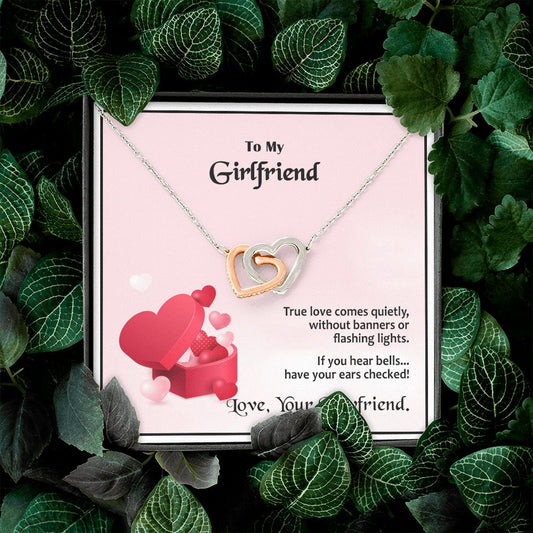 Interlocking Hearts, Valentines, Jewelry Gift, To My Girlfriend - YERTIZZ.COM