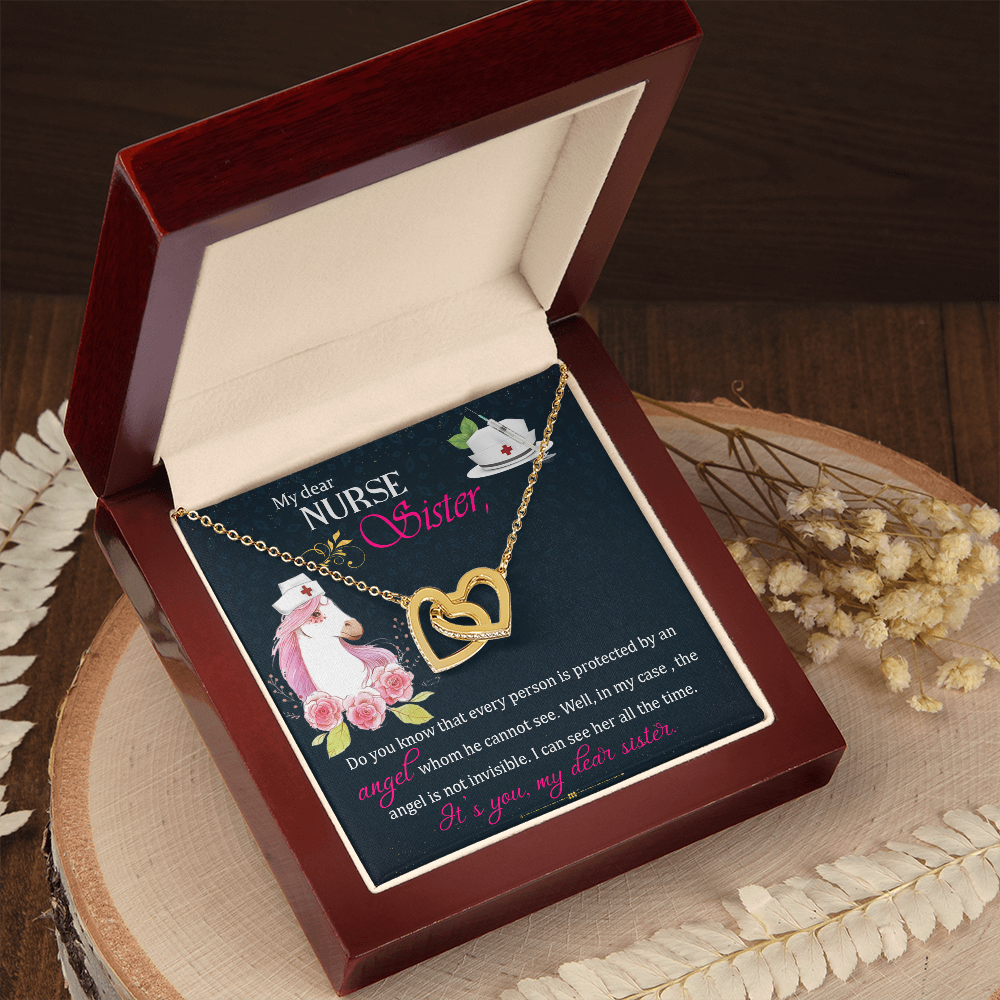 Interlocking Hearts Necklace, Jewelry Gift, Nurse, Nurses, Sister - YERTIZZ.COM