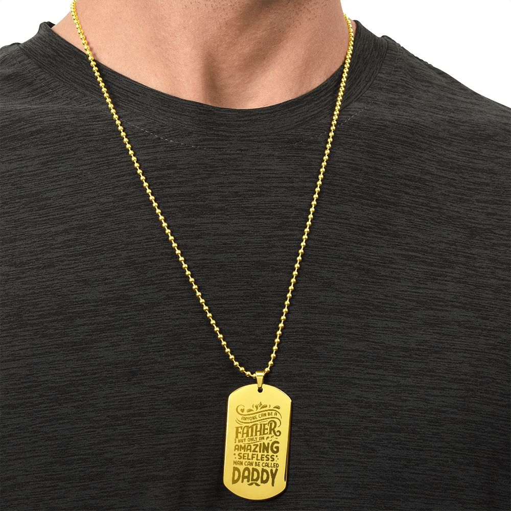 Amazing Father, Dad, Engraved Dog Tag