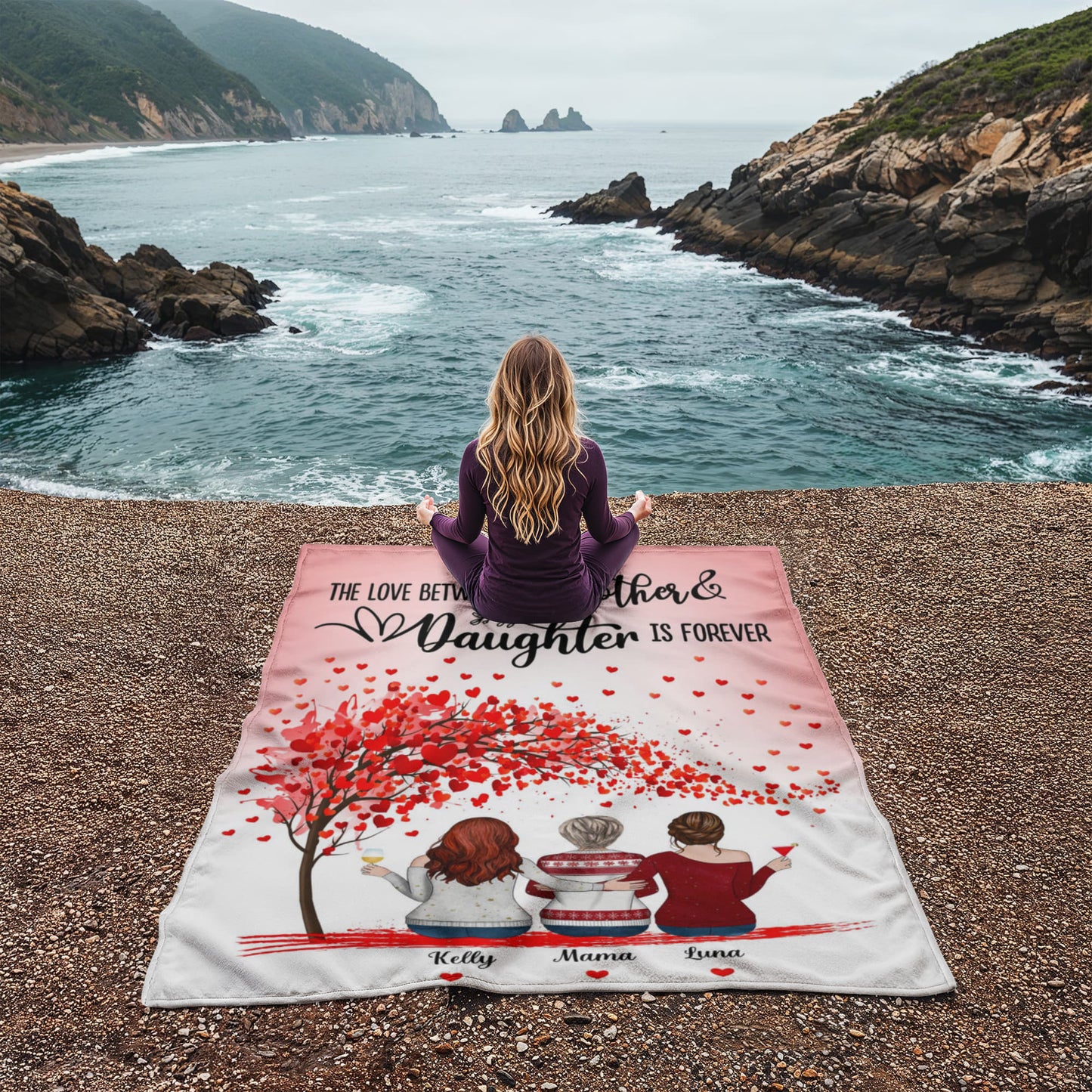 Personalized Mother Daughter Fleece Blanket | Dear Daughter Life Is Better With You Blanket | Custom Names Throw | Gift for Daughter from Mom