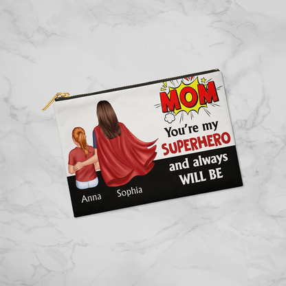 Mom You’re My Superhero Makeup Bag – Personalized Gift from Daughter
