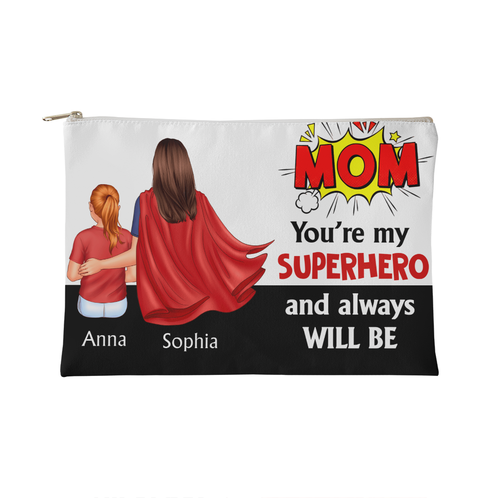 Mom You’re My Superhero Makeup Bag – Personalized Gift from Daughter