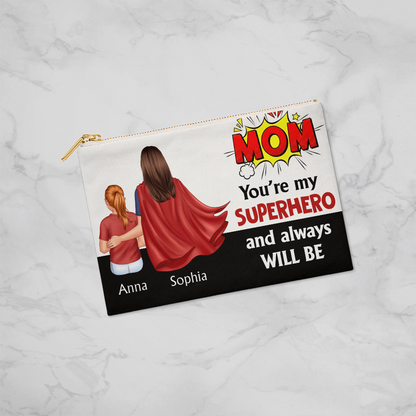 Mom You’re My Superhero Makeup Bag – Personalized Gift from Daughter