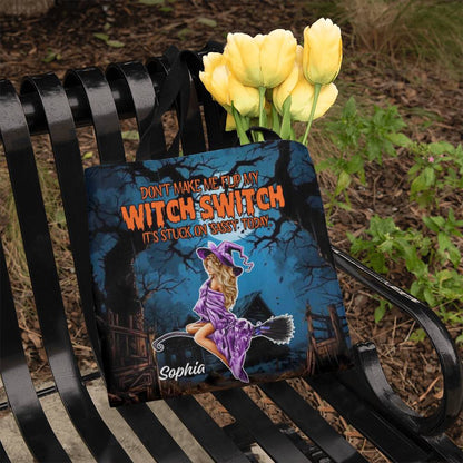 Don’t Make Me Flip My Witch Switch, It’s Stuck on Sassy” Halloween Tote Bag !