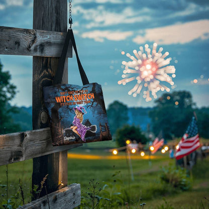 Don’t Make Me Flip My Witch Switch, It’s Stuck on Sassy” Halloween Tote Bag !