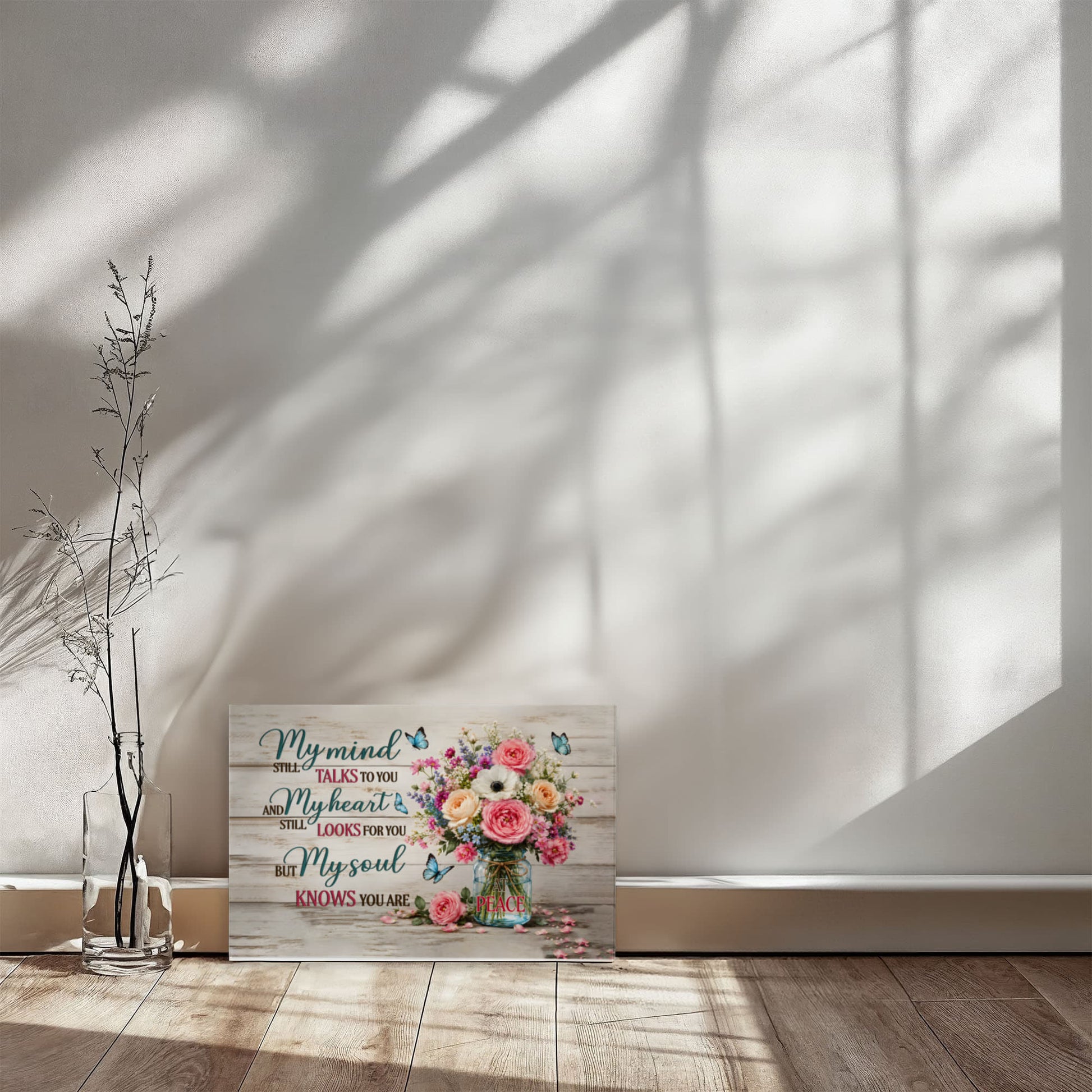Healing memorial canvas offering comfort for hearts missing someone special.